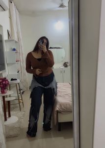 Brown Long Sleeve Top