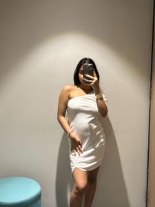One Shoulder Dress With Lace Trims