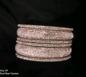 Silver Diamond Bangle Set 😘