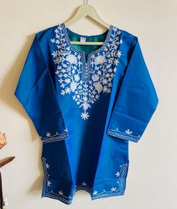 Blue Embroidered Kurta