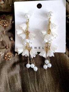 Floral Pearl Drop Earrings