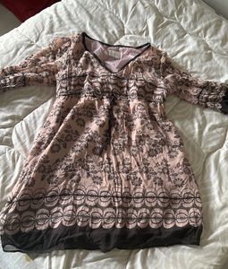 Floral Print Dress with Tie Waist