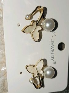 Butterfly Pearl Earrings