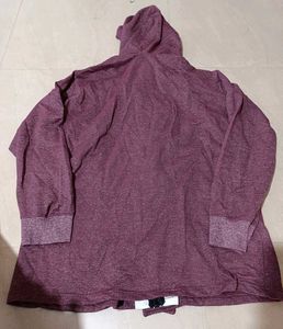 Arise Burgundy Hooded Casual Jacket, 4XL Size