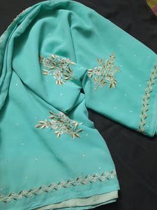 Sea Green Saree With Blouse