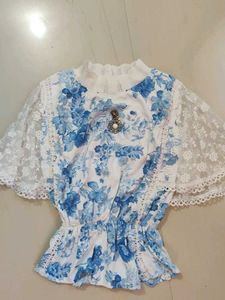 Floral Lace Sleeve Top