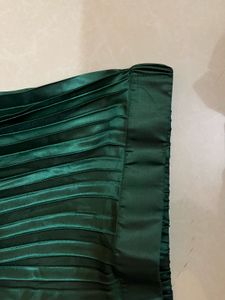 Emerald Green Ruched Mettalic Mini Skirt