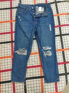 H&M Blue Distressed Jeans