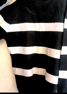 Striped white &amp; Black Sweater