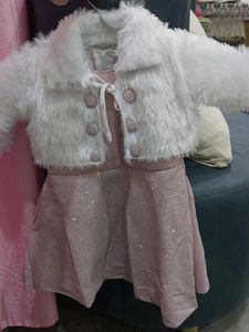 Cute Girls' Dress with Fur Shrug 💗