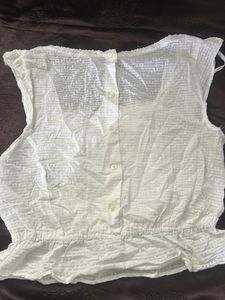 White Lace Trimmed Top