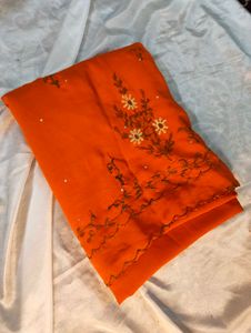 Elegant Orange Saree