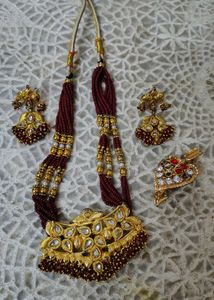 Necklace Earrings Set With Brooch