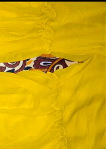 Yellow Embroidered Sharara Suit