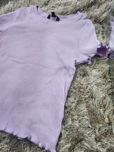Lavender Ruched Crop Top