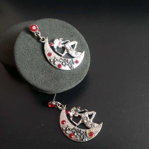 Chic Crescent Moon &amp; Cowgirl Drop Earrings