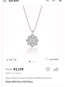 GIVA Real S925 Silver Pendant+Chain