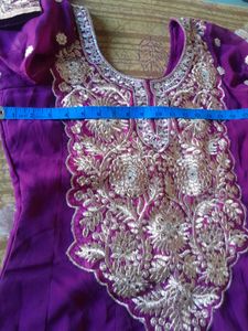 Elegant Maroon Embroidered Kurta Churidar Dupatta