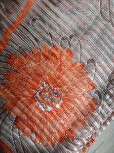 Orange &amp; Grey Floral Saree