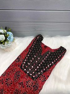 Ajarak Cotton Anarkali Top