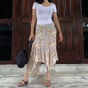European Pinterest Patterned Asymmetrical Skirt