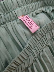 Mint Green Pleated Midi Skirt