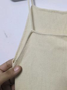 Cream Knit Cami Top