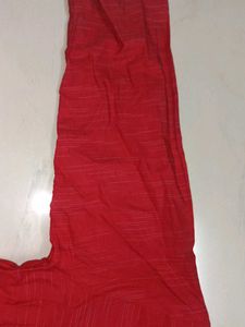 Red Mandarin Collar Shirt