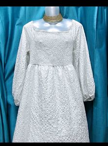 Zudio White A-line Dress.