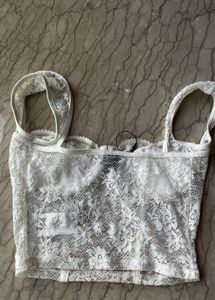 White Lace Corset Top