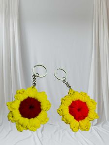 Crochet Sunflower Keychains