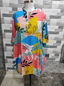 Abstract Print Tunic Top
