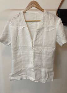 Vintage Embroidered Linen Top