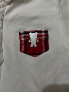 Unisex Baby Check Romper White And Red