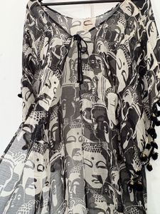 Buddha Print Kaftan Dress