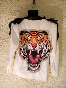 Unique Feathered White Jacket