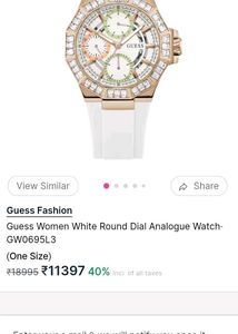 Guess Women Orignal White Round Dial Watch