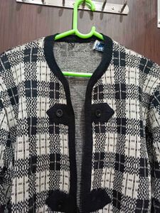 Vintage Plaid Knit Cardigan