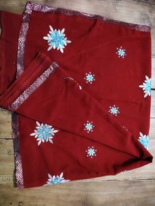 Elegant Maroon Saree
