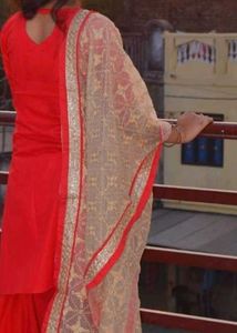 Red &amp; Gold Salwar Kameez