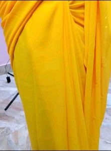 Georgette Yellow Saree