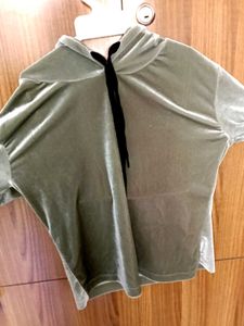 Velvet Hoodie Top