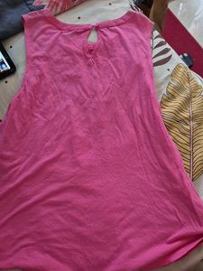 Pink Sleeveless Embroidered Top
