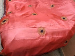 New Unique BabyPink &amp; BlueBorder SilkSaree withBlo