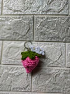 Crochet Strawberry keychain
