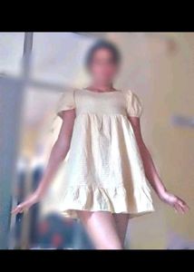 Pinteresty Picnic yellow white Cute Mini Dress