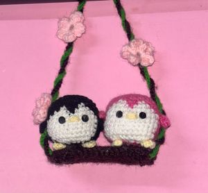 Crochet Penguin Couple on Swing