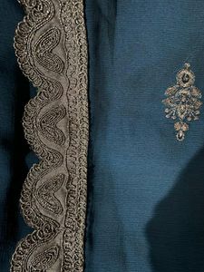 Beautiful Peacock Colour Saree