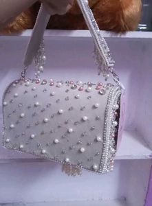 Elegant Beaded Clutch with Strap