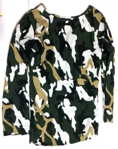 Camo Print Long Sleeve Top